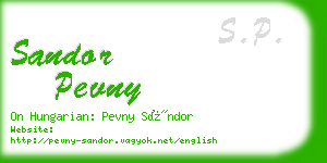 sandor pevny business card